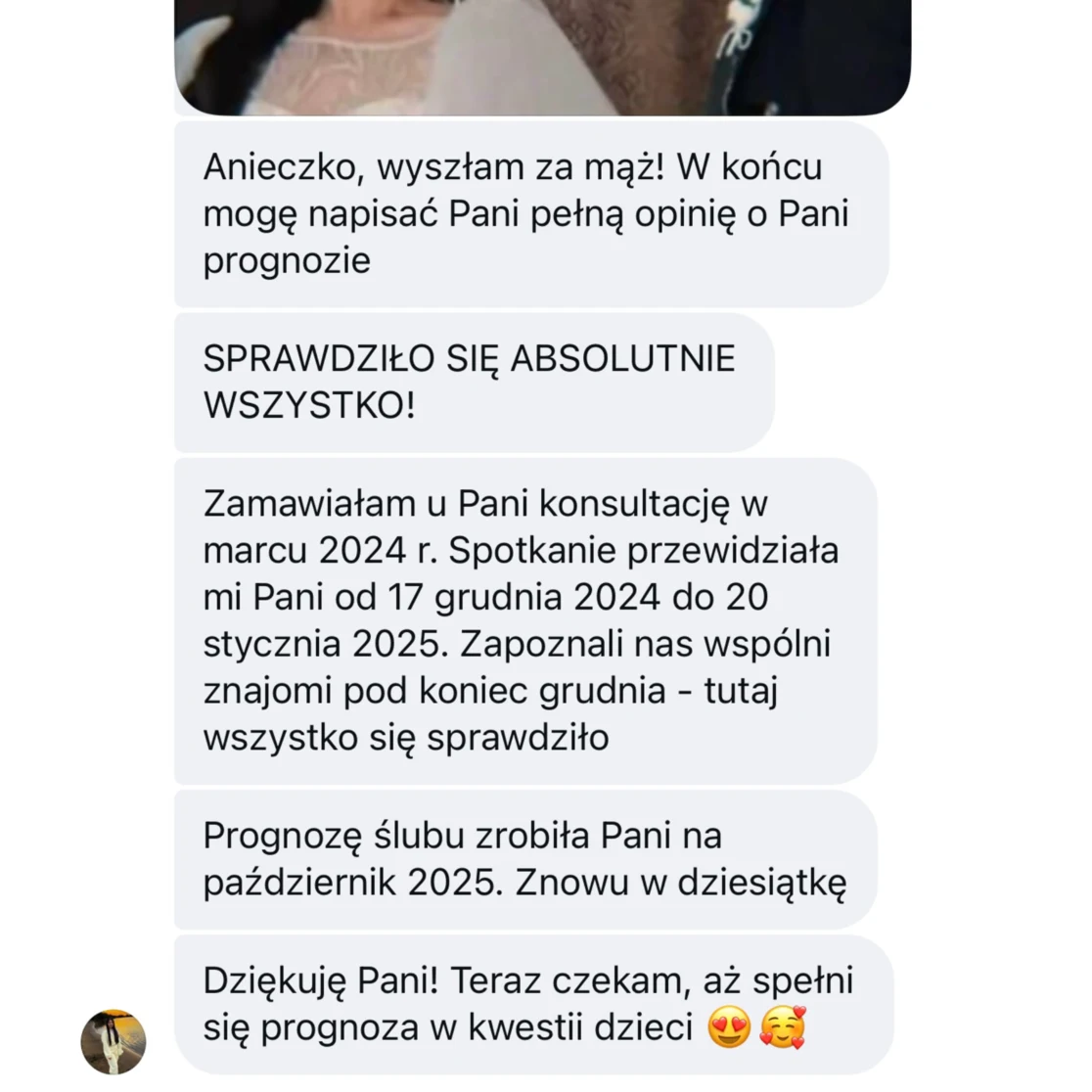 Opinia klientki o spełnionej prognozie ślubu